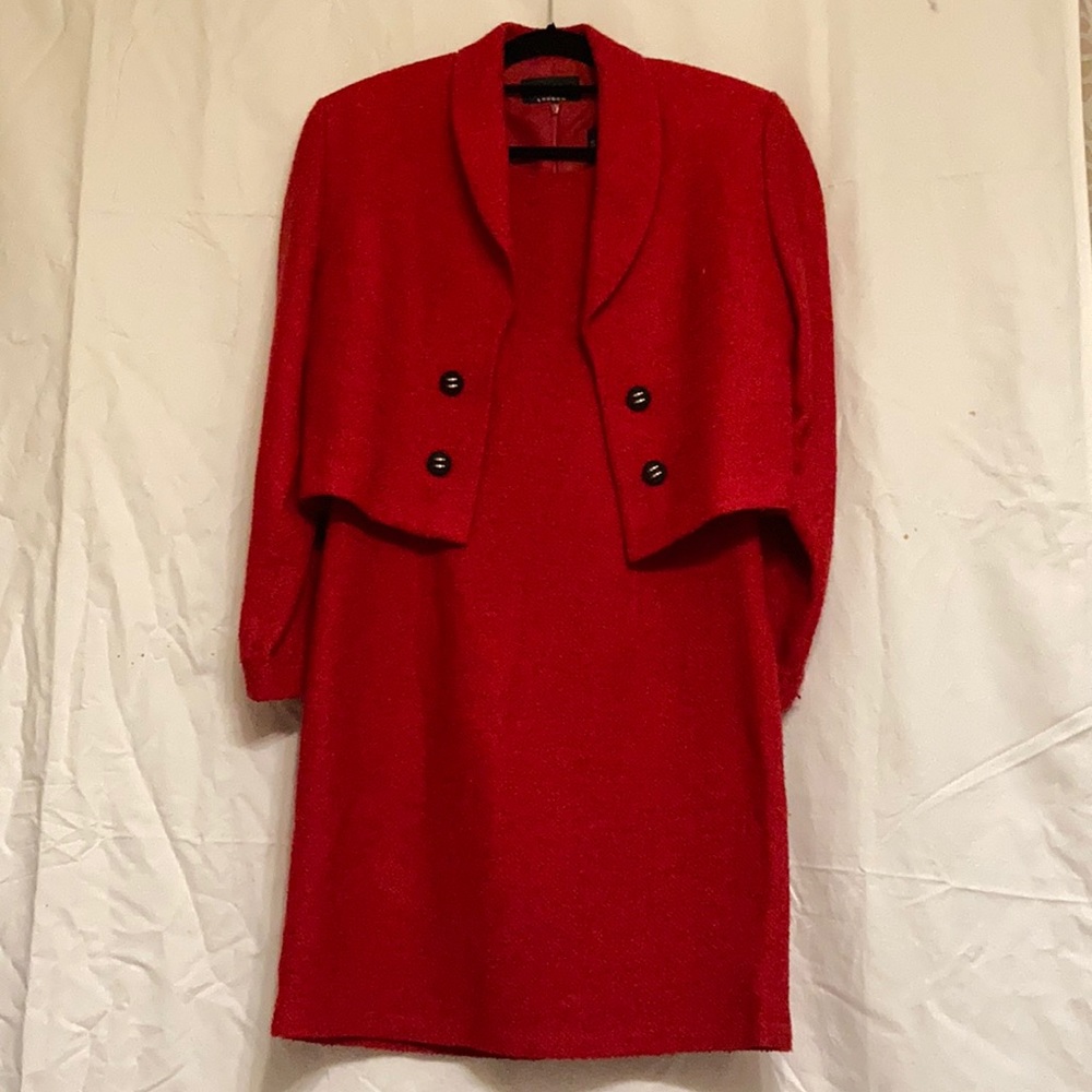 red dress and jacket set